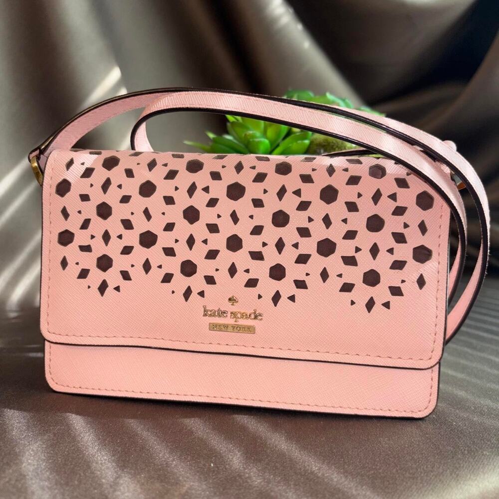 Kate Spade leather Arielle Crossbody bag laser-cut like new